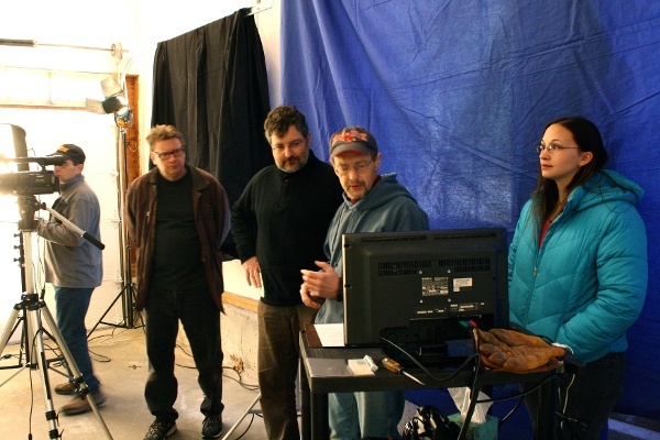 Executive Producer, Peter Stassa, and crew on set of a marketing video for Power Hydrant