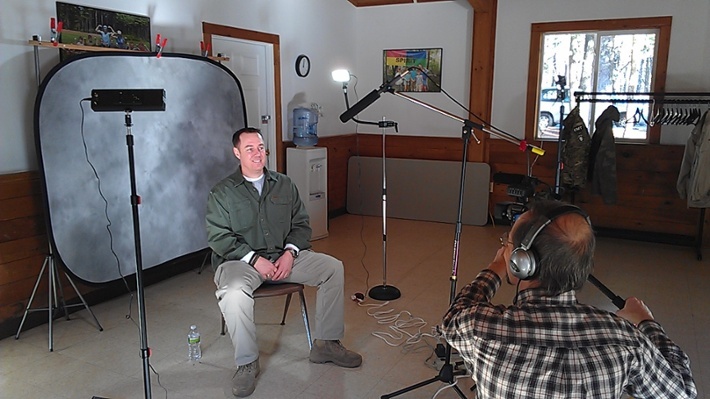 Executive Producer, Peter Stassa, filming an interview to use in a marketing video for the YMCA's HighFlight program